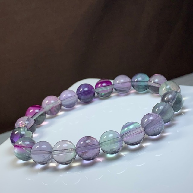 A83.透明☆グラデーションフローライト ブレスレット