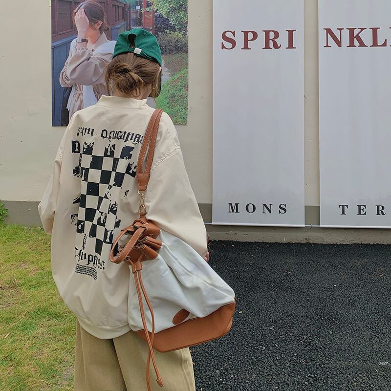 ルーズ格子柄ジャケット オータムトップス ロング 秋物 モンロー69612552156