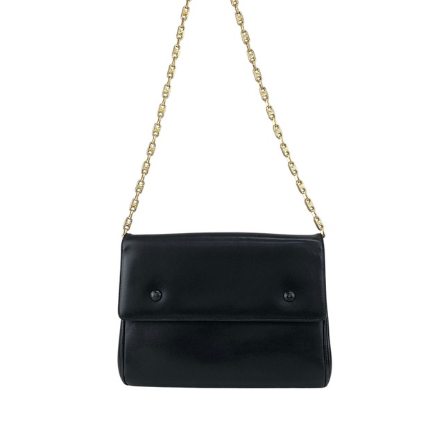 CELINE セリーヌ ショルダーバッグ ブラック ホースビット ブラゾンチェーン レザー vintage ヴィンテージ オールド zstzja