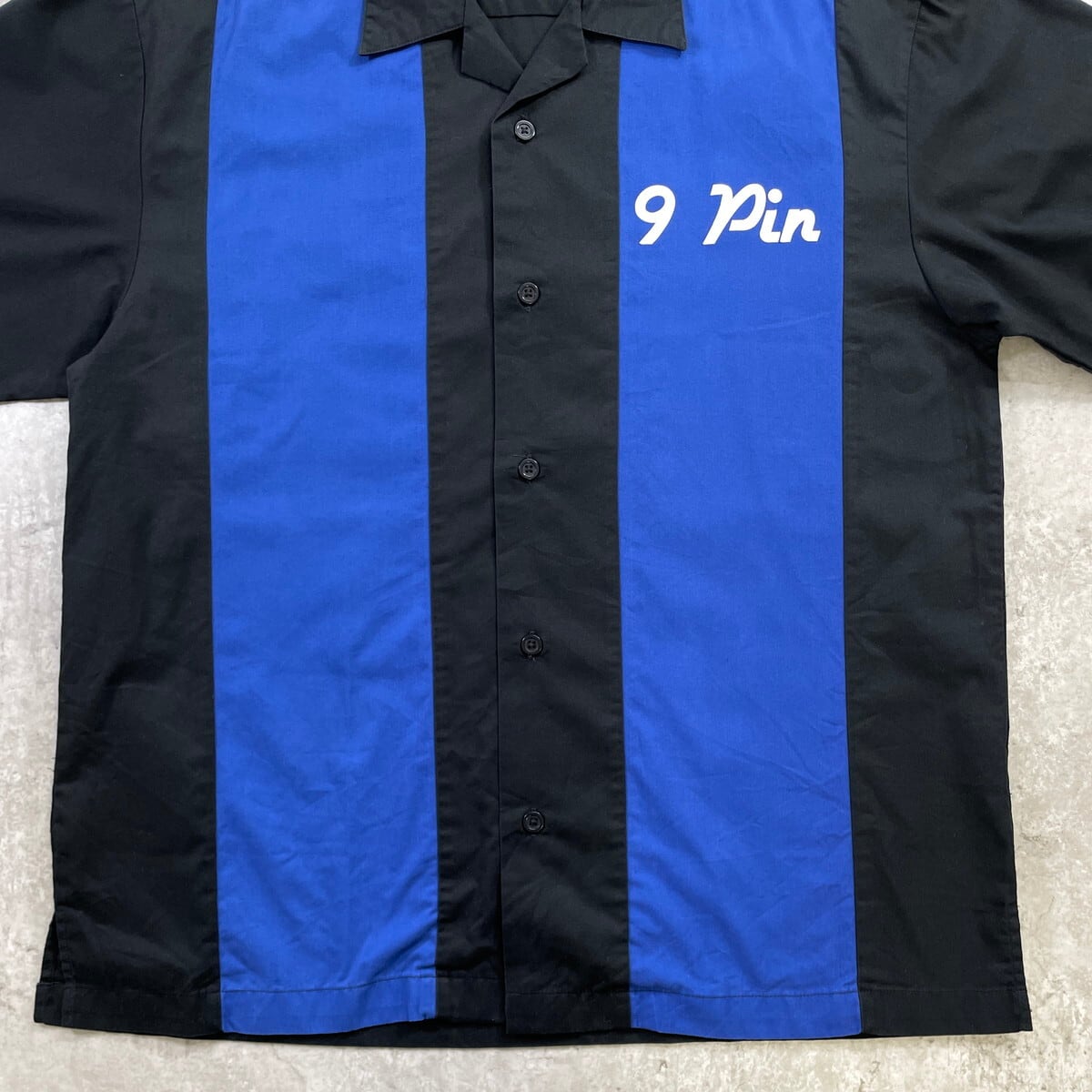 PORT AUTHORITY ツートンカラー 開襟 ボウリングシャツ メンズM 古着