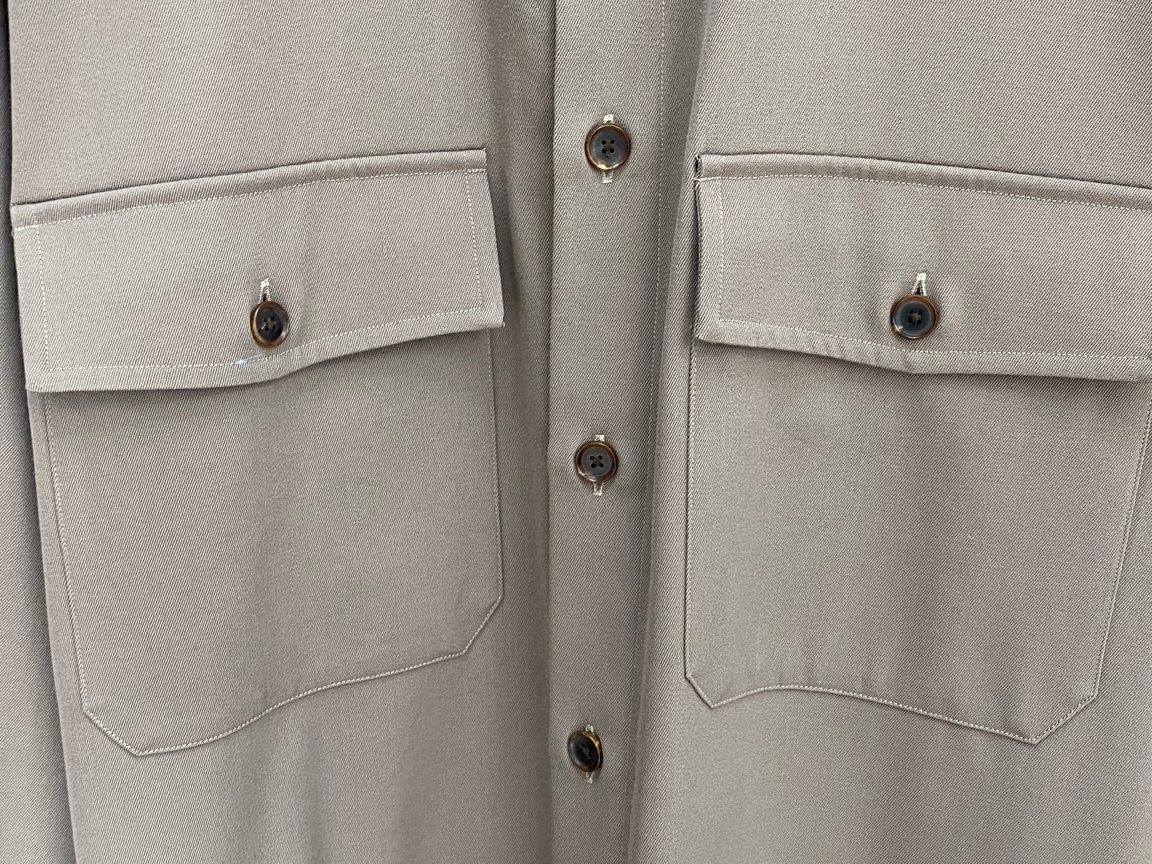 AURALEE WOOL MAX GABARDINE SHIRTS GRAYBEIGE 4 110KA2392 | BRAND 