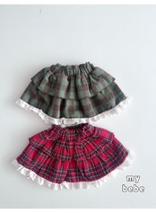 韓国子供服 / 26winter / my bebe / チェックカンカンスカート / キッズ / 冬服 *XS~XL*