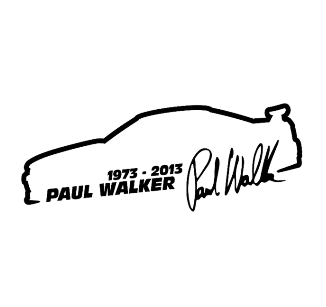 Decus Adesivo Paul Walker RIP 1973-2013 - Stile JDM OEM, Bianco, Resistente UV 10 Anni