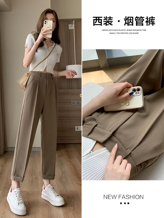 Spring and Autumn 2022 new hanging style suit pants women summer