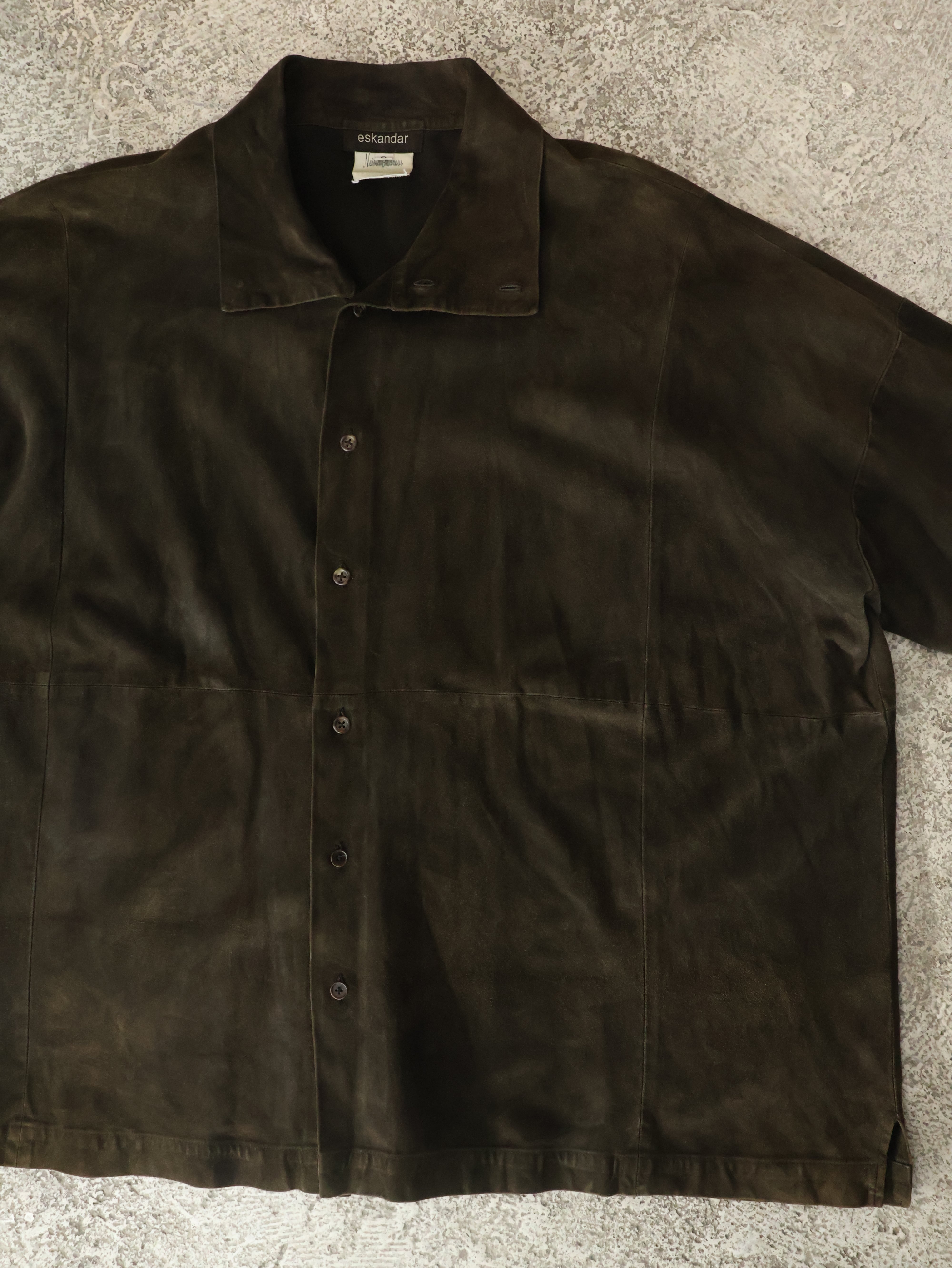 00s eskander for Neiman Marcus leather shirt jacket 表記0 ブラウン