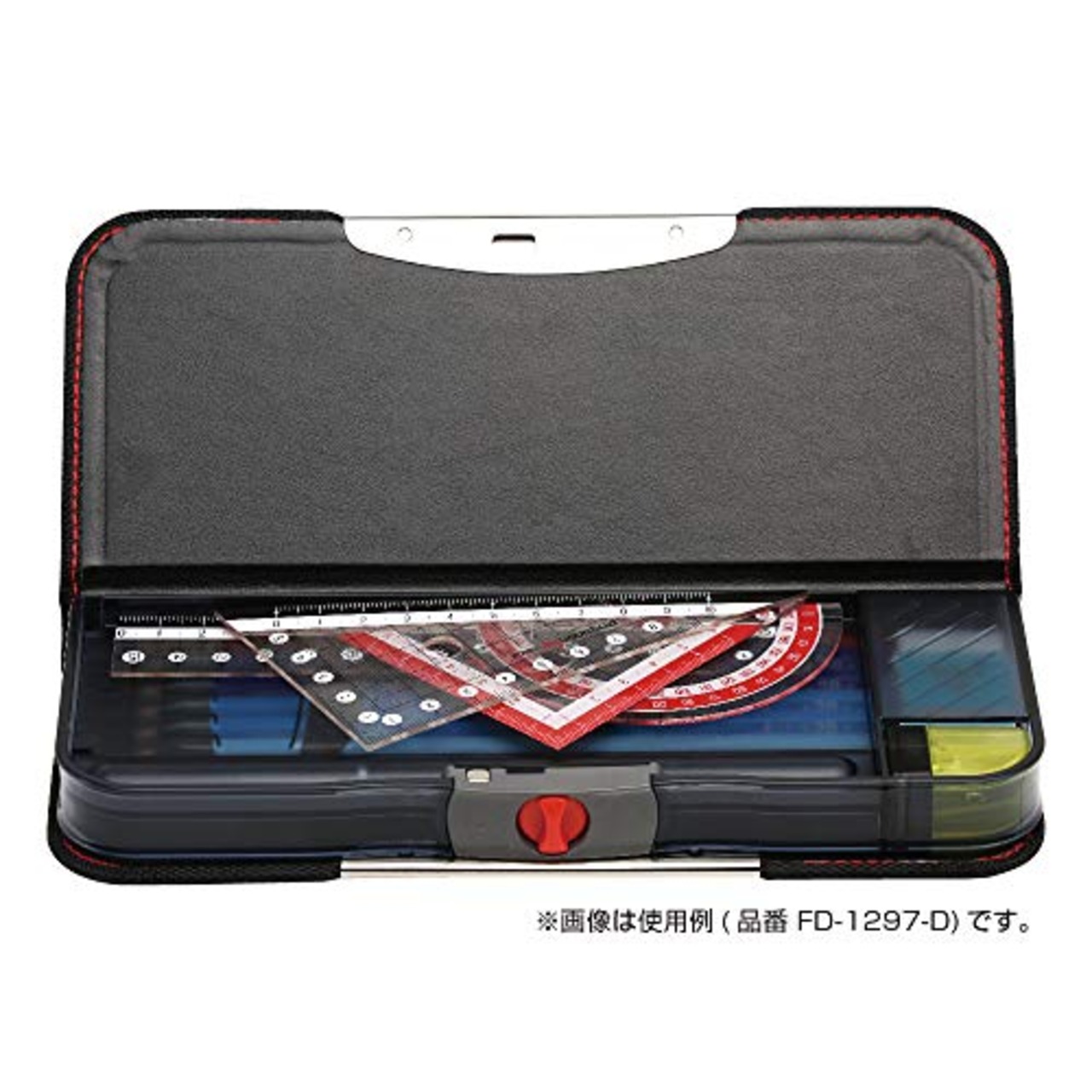 ソニック 筆箱 アルロック 両面スリム タフカバー ブレイブ ブラック FD-1297-D
