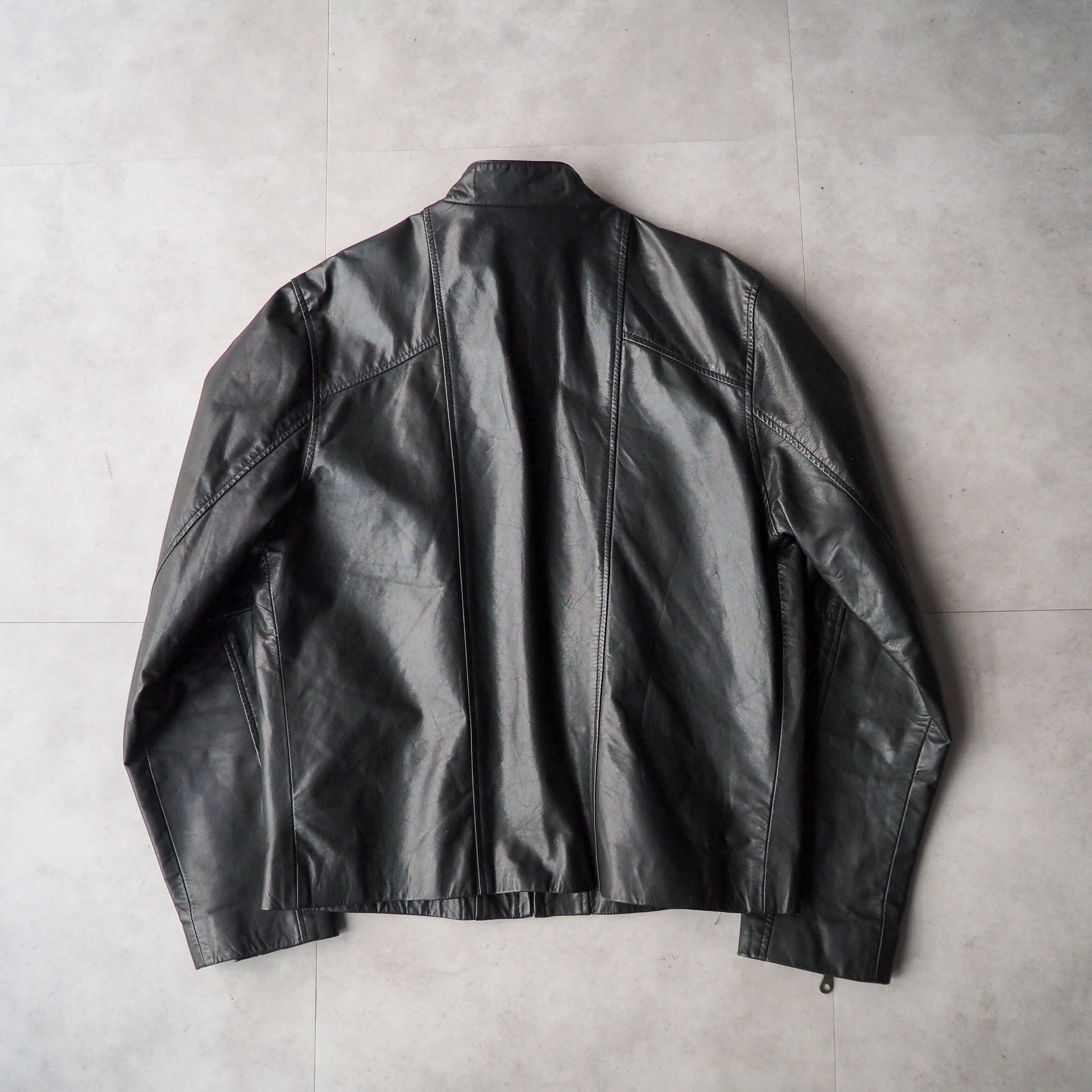 90s “Leather Shop Legitimo Cuero” black leather single riders ...