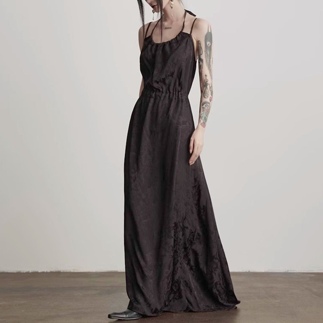 Elegant backless halter maxi dress C0997