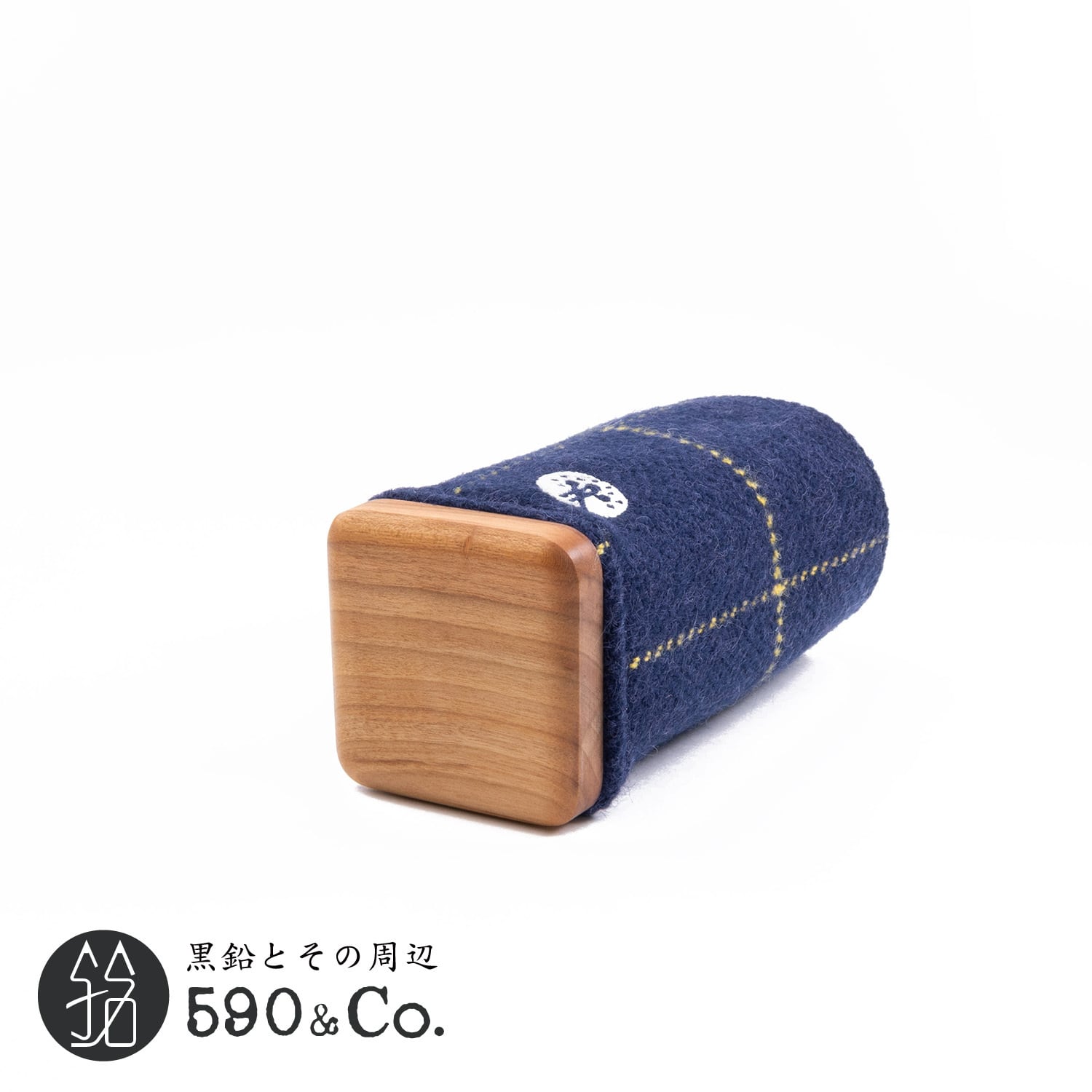【キナリ木工所】別注 PENSTAND Upholstery fabrics×wood (Ribaco RB337ネイビー/イエロー)  590Co.