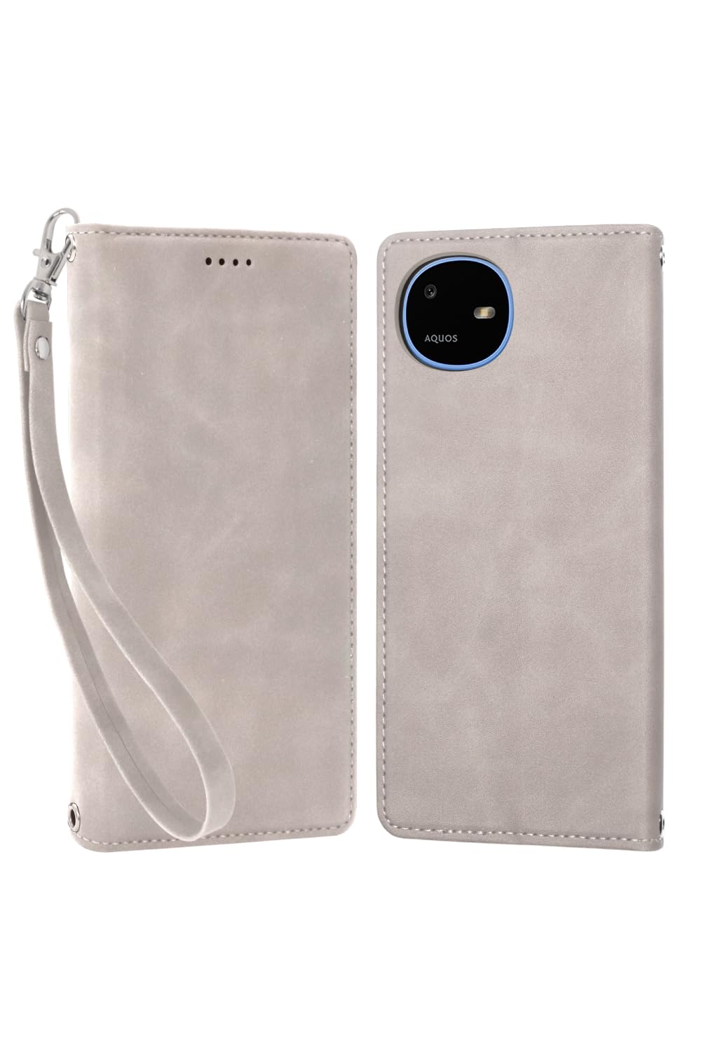 シズカウィル AQUOS wish6 用 SH-M36 用 ケース カバー 手帳型 アイファンデ2 グレー 1個入り
