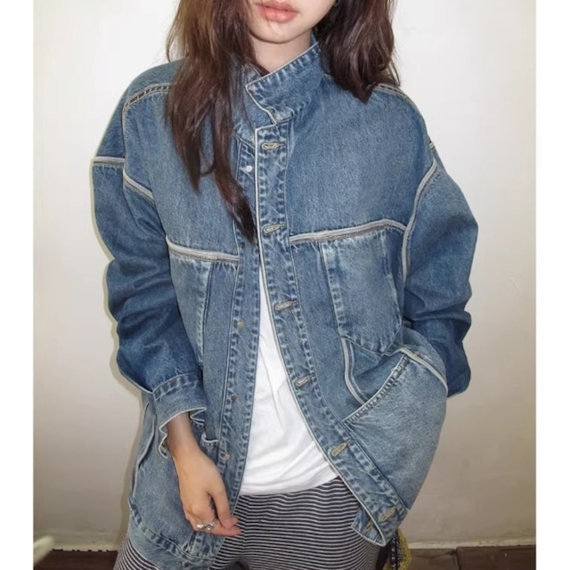 コントラストパネルリバーシブルデニムジャケット 1col   R01831