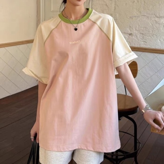 バイカラー ロゴプリント Tシャツ  L1384
