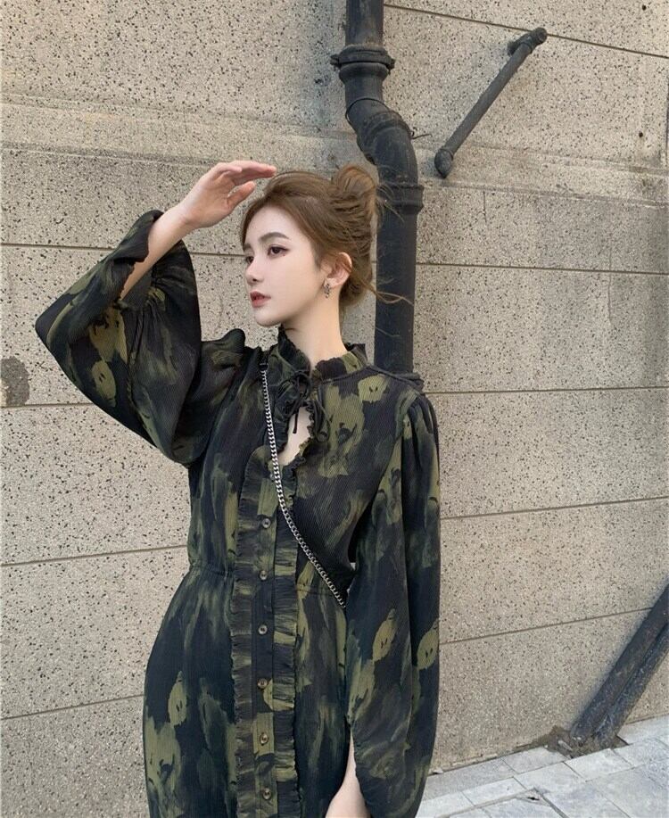 ドレス スカート サマースタンダードショート ロング レトロ 夏物 ブラックストロベリース18610077229