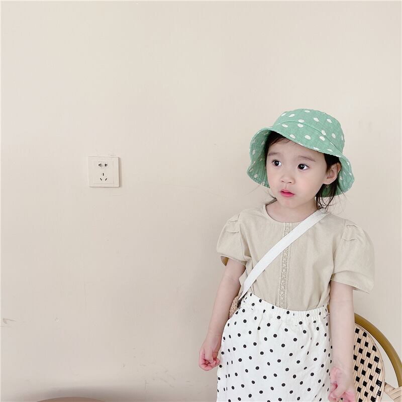 【即納】ライン刺繍のパフスリーブブラウス|海外子供服|韓国子供服