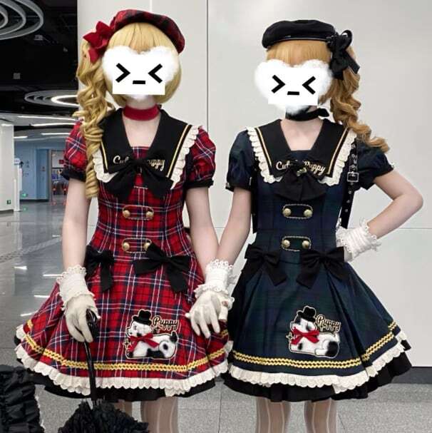 甘ロリ♡全2カラー ヘッドドレス付きクマさんワンピース wanpi138