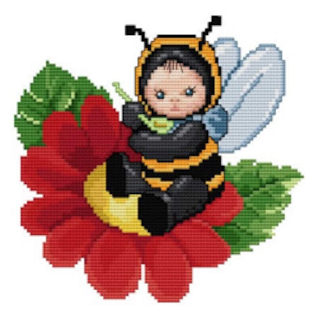 クロスステッチ図案「Bumble Bee Baby」ハチ:C-2906