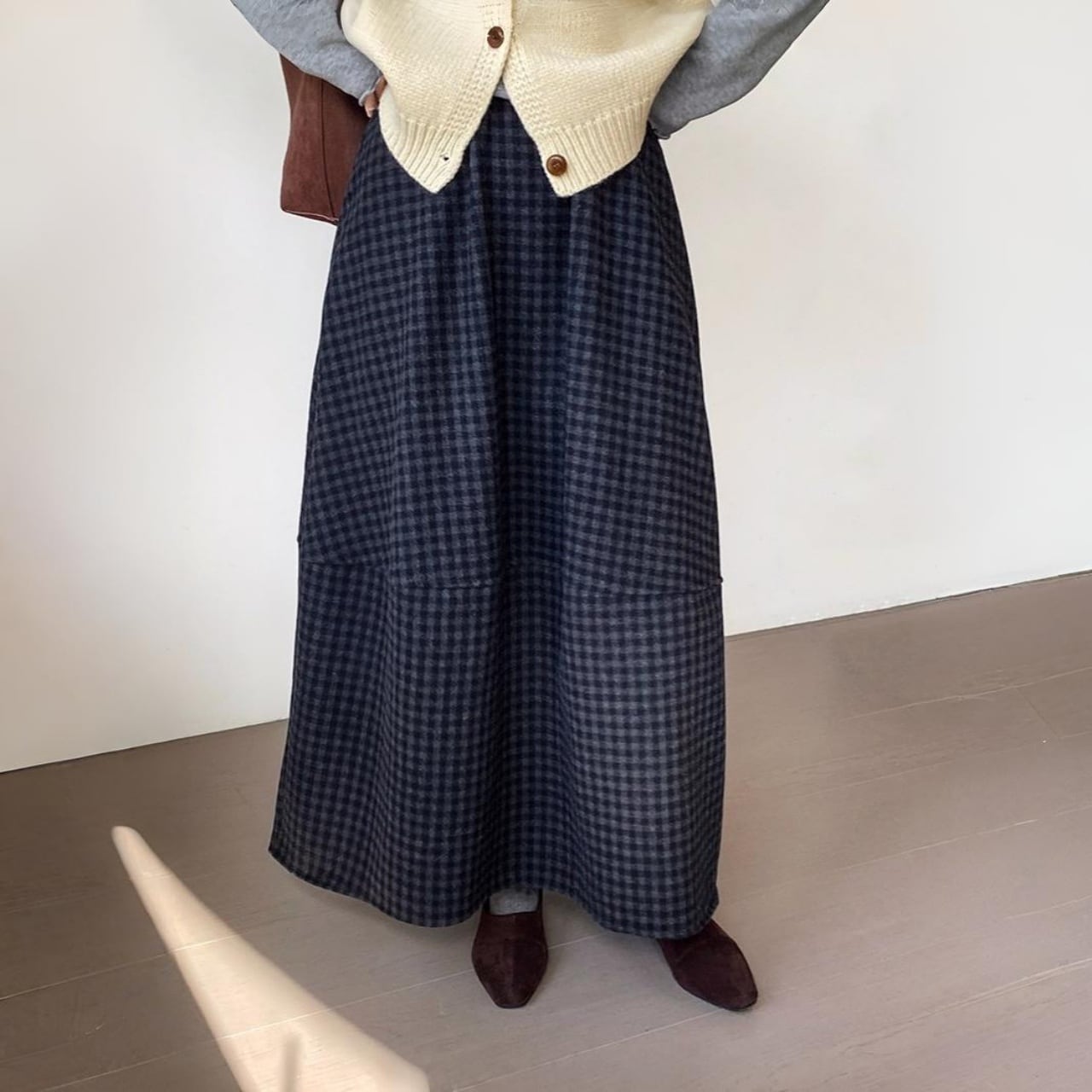 チェックマキシフレアスカート A01910