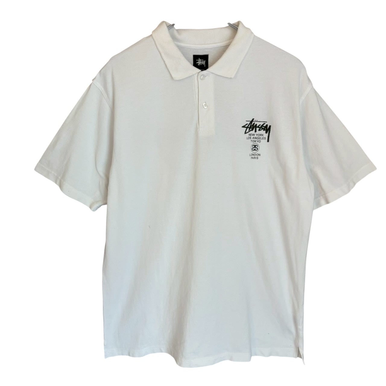 ア*プ様 激レア　Stussy スワールロゴポロシャツ　10s stussy ステューシー ポロシャツ L ワールドツアー プリント バック