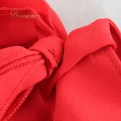 社交ダンス 衣装 スタンダード ドレス ワンピース レッスンウェア パーティドレス LA FORET 赤 レッド系 無地 リボン ボディライン カジュアル シンプル エレガント フェミニン ドレッシー 伸びない 薄手 大人 ステージ用 舞台衣装 特別イベント 夏祭り 体型カバー 通気性 かわいい リボン付き スカート フレアデザイン たっぷりエレガンス 着心地良い お手入れ簡単 旅行 合コン デート