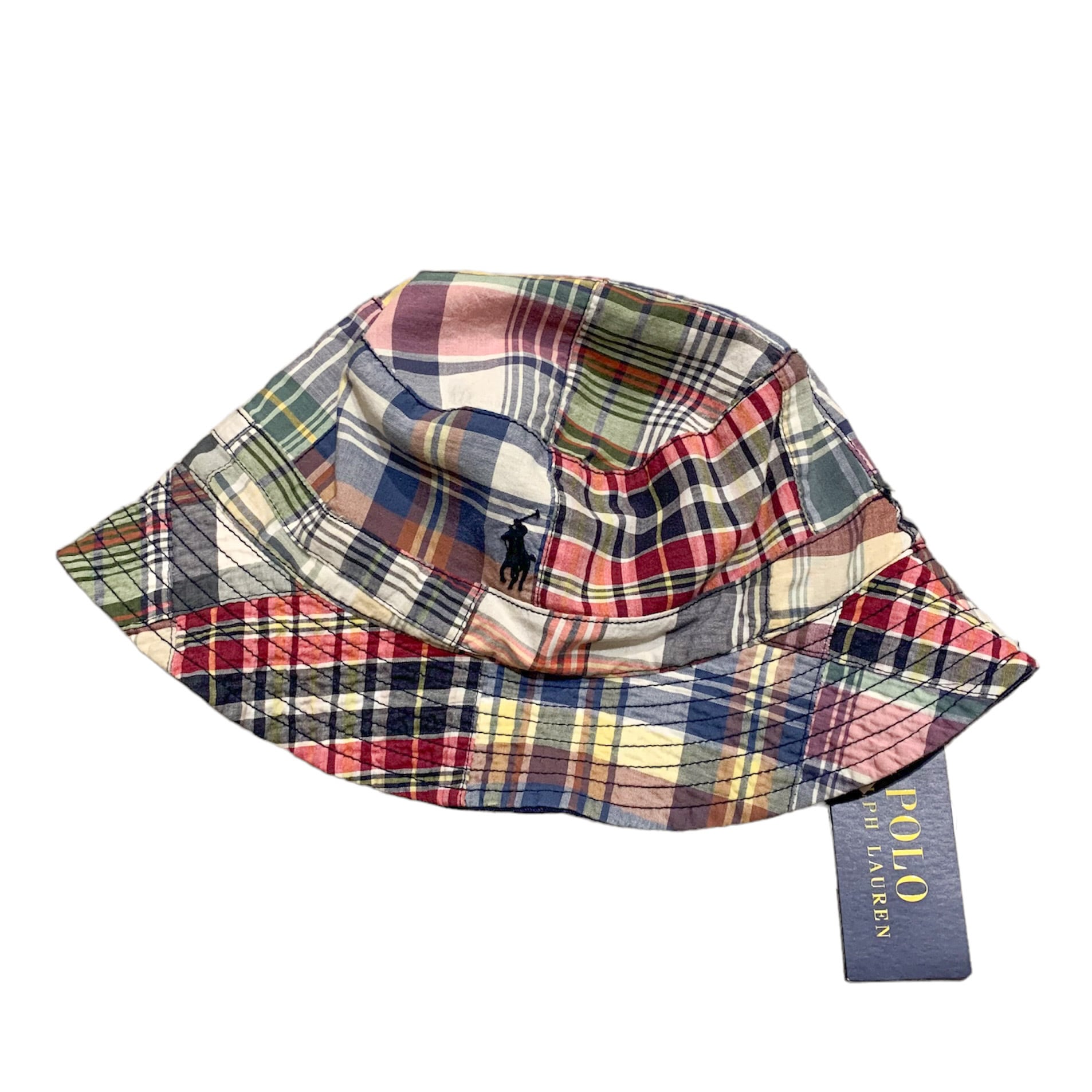 POLO Ralph Lauren Reversible Backet Hat L/XL / ポロ ラルフローレン バケットハット リバーシブル  パッチワーク ネイビー