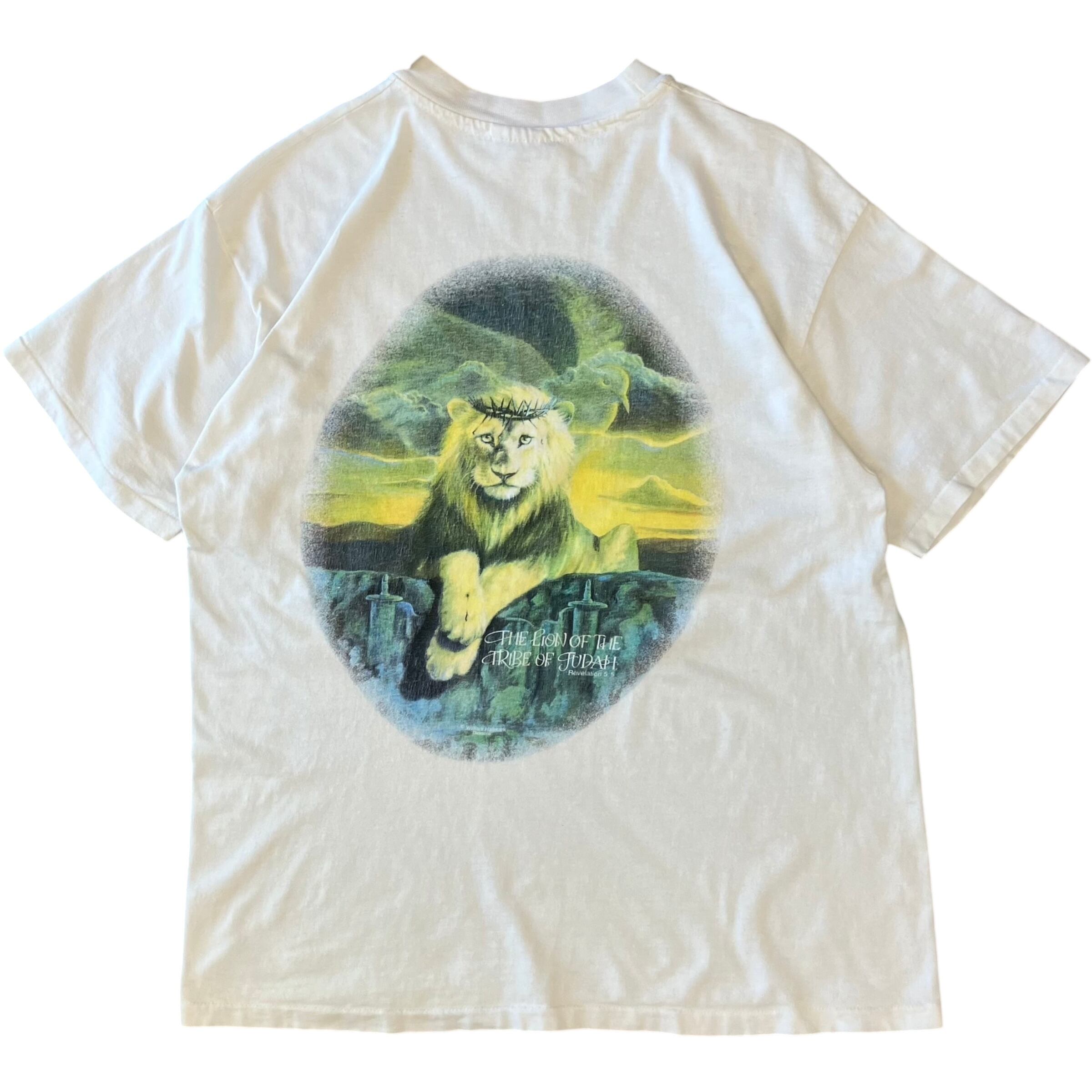 《L》Hanes ヘインズ 90s usa製 プリントTシャツ アニマル 両面プリント no.2993