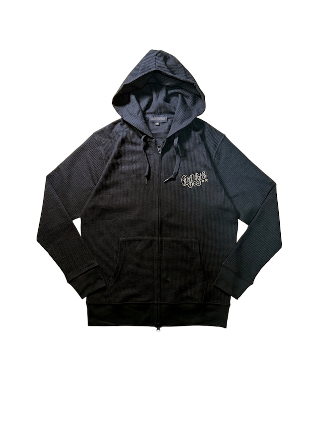 Underline Waffle Zip Hoodie