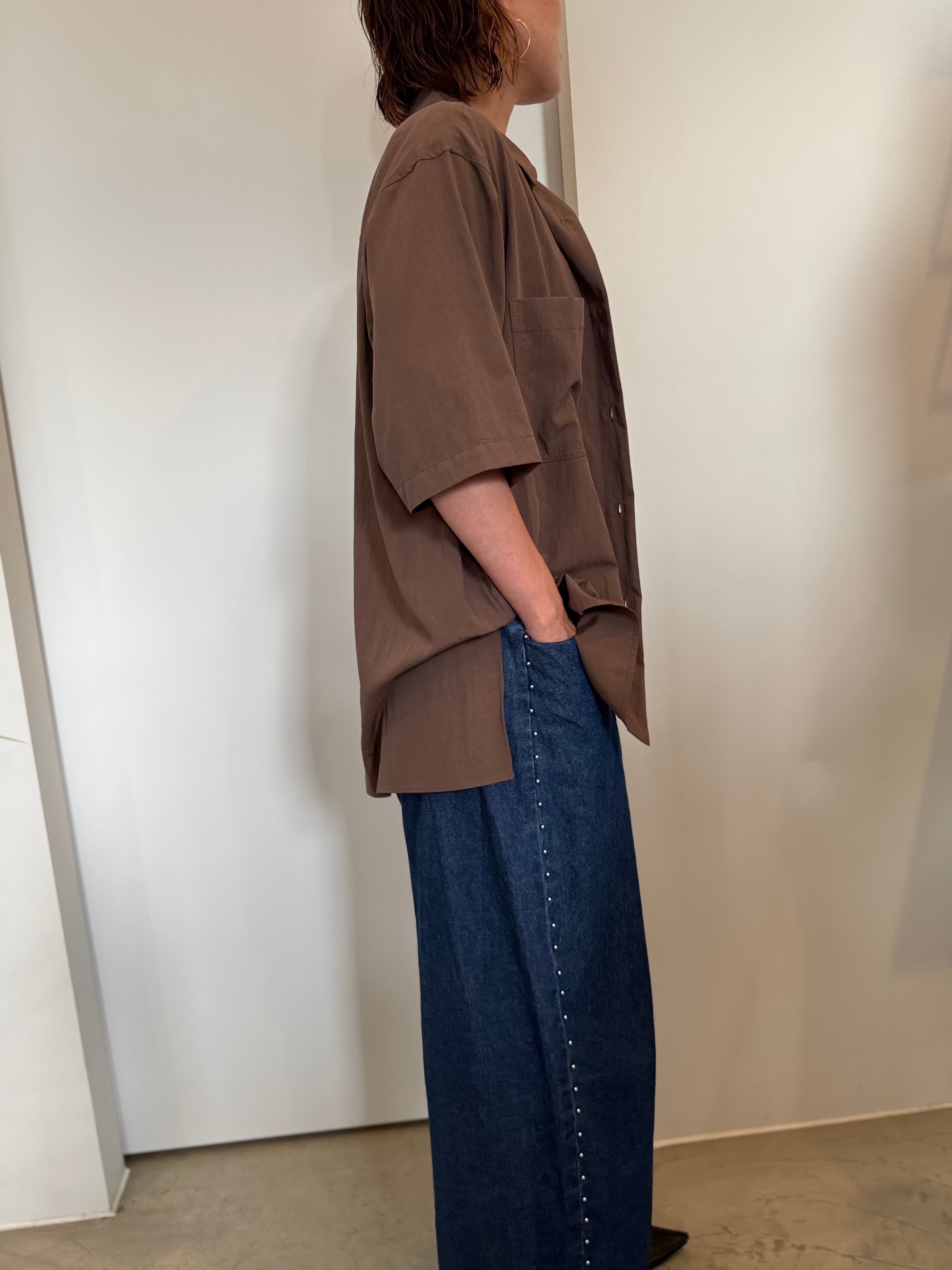 【cafune】セットアップ可 ハーフスリーブシャツ 535923