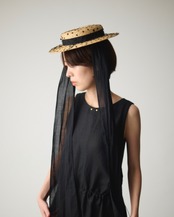 【Joëlle】Dot tulle canotier/ドットチュールハット
