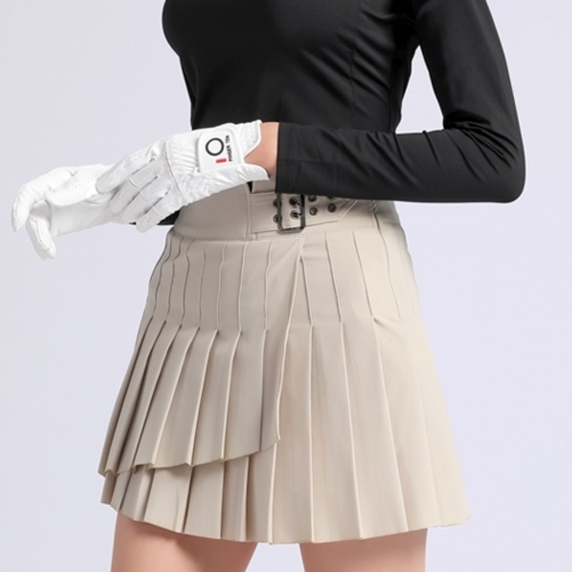 プリーツスカート　ミニ丈　インナーパンツ付き　おしゃれ