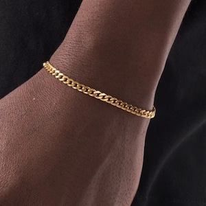 s925 Miami Chain Link Bracelet 【3mm 21cm / GOLD, SILVER】