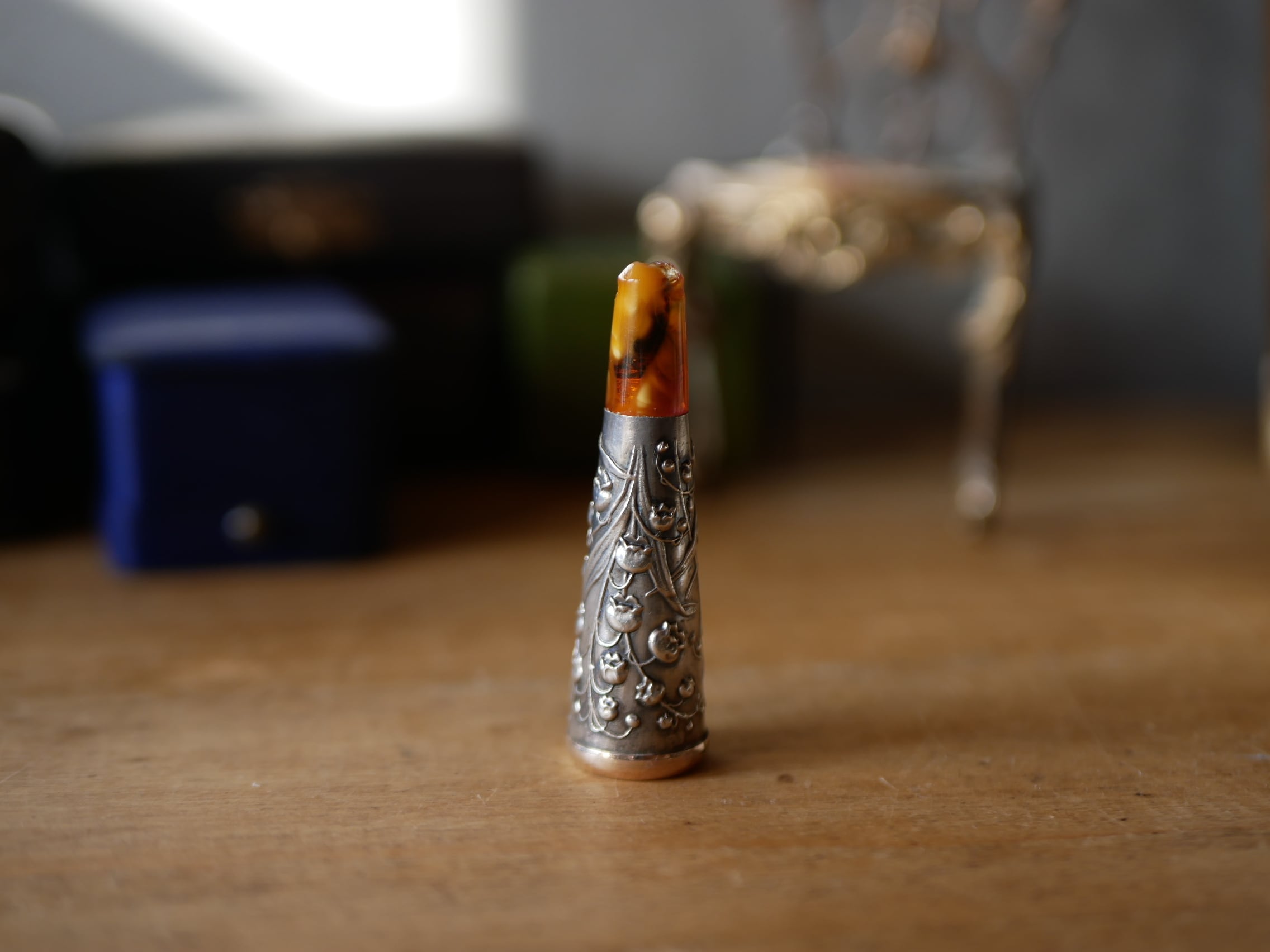 純銀 スズラン すずらん 鈴蘭 葉巻ホルダー チェルート フランス