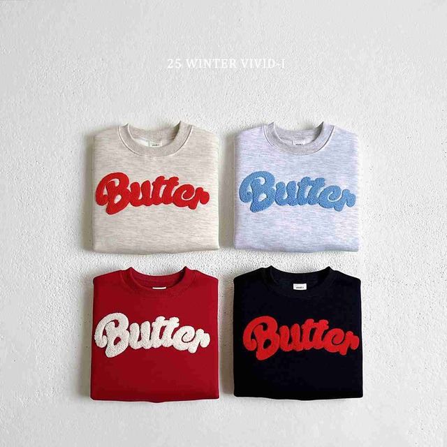 【取寄】vivid-i｜butter boucle embroidery sweatshirt｜バターブークル刺繍スウェット｜XS-JM｜kids&jr｜25 winter