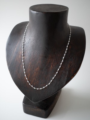 ブルーカルセドニーチェーンネックレスSilver - 1