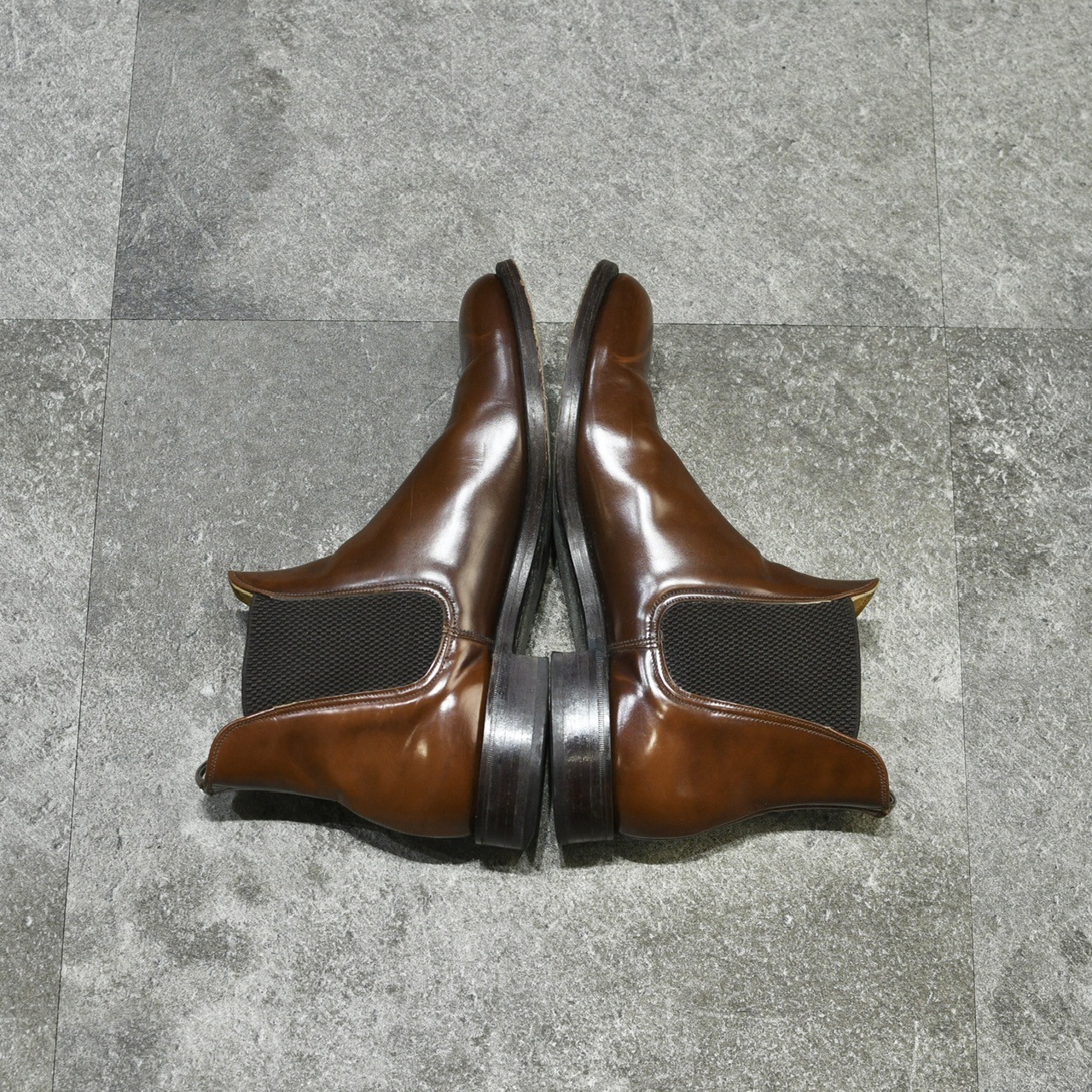 Loake brown leather side gore boots