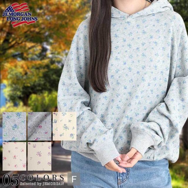 【2025年新商品】花柄ガーゼ裏毛プルパーカー #JF626-59S