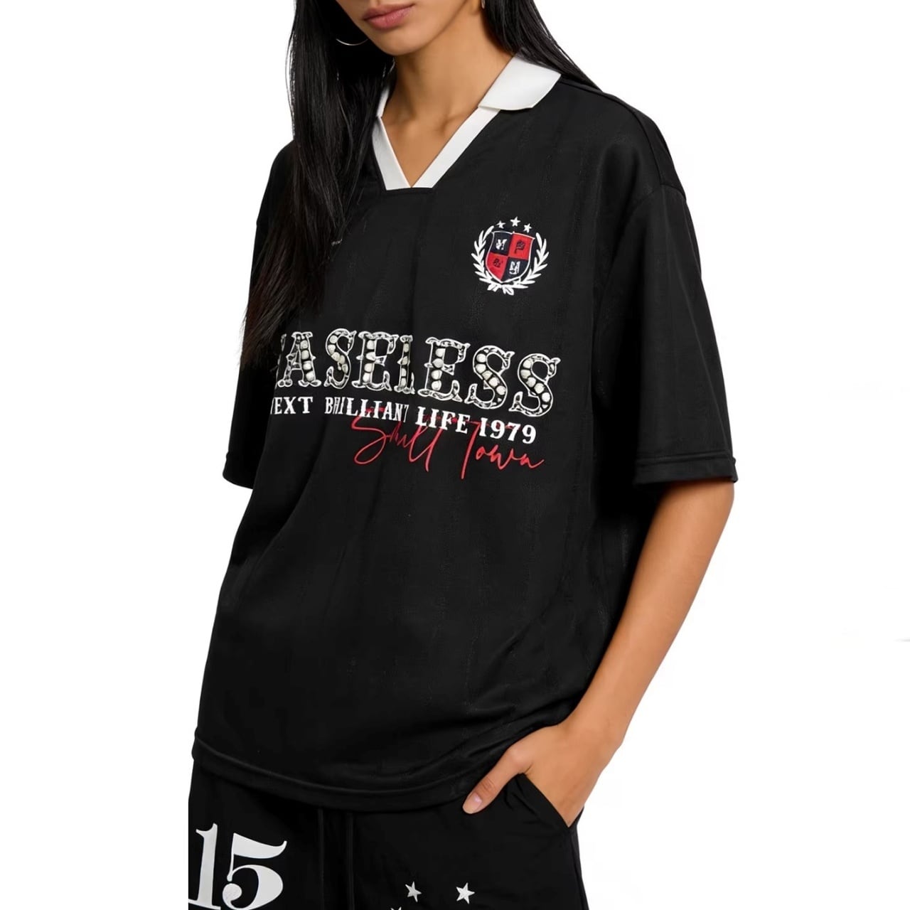 エンブレムモチーフスキッパーポロTシャツ 2col R02099