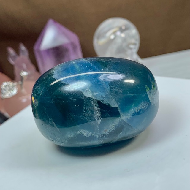 ブルー濃いめ☆ブルーフローライトタンブル