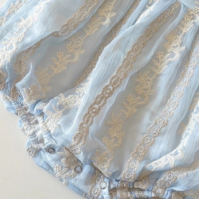 【取寄】【取寄】刺繍レースが可愛すぎるプリンセスロンパース