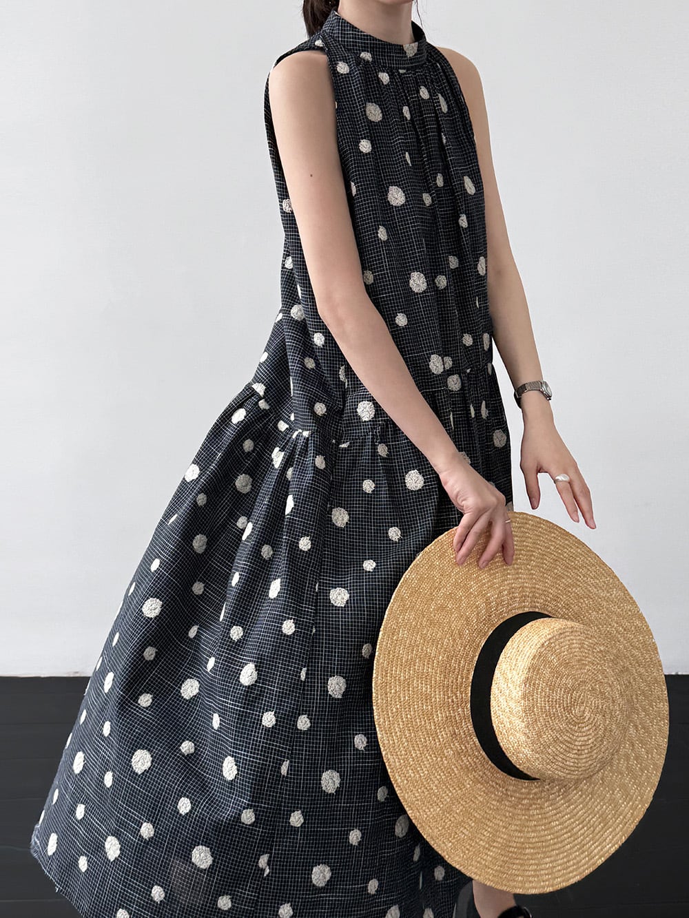 水玉刺繍入り ロングドレス H 260089 | Raglana