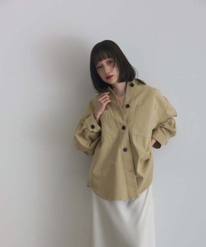 AE1279 ダブルポケットシャツジャケット beige