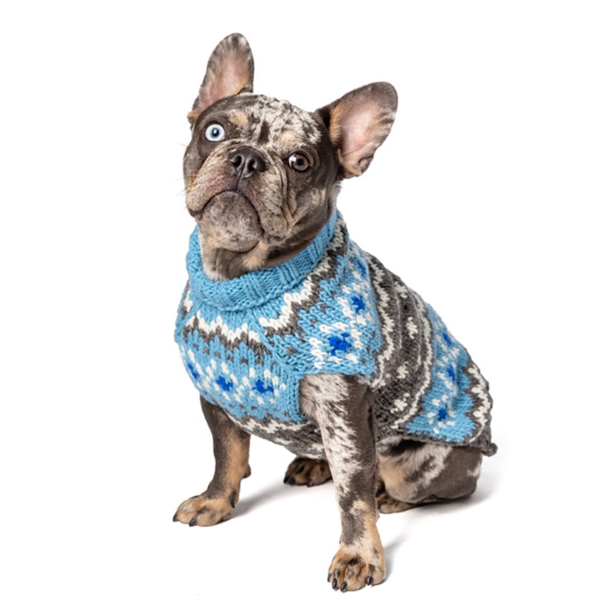 XSサイズ Chilly Dog Light Blue Fair Isle Dog Sweater チリードッグ