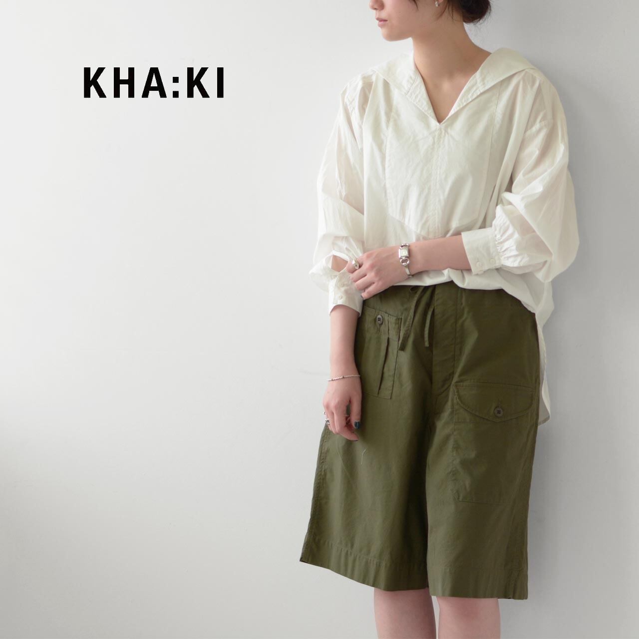 ＜値下げ6(ROKU)＞COTTON SAILOR COLLAR BLOUSE/