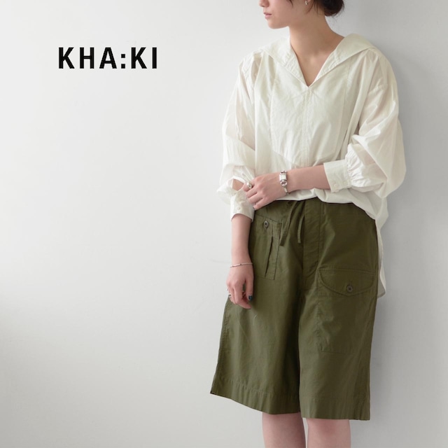 KHA:KI [カーキ] SAILOR COLLAR BLOUSE STRIPE SOLID [MIL-23HBL3114] セーラー カラー ブラウス 無地・シャツ・コットンシャツ・長袖シャツ・LADY'S [2023SS]