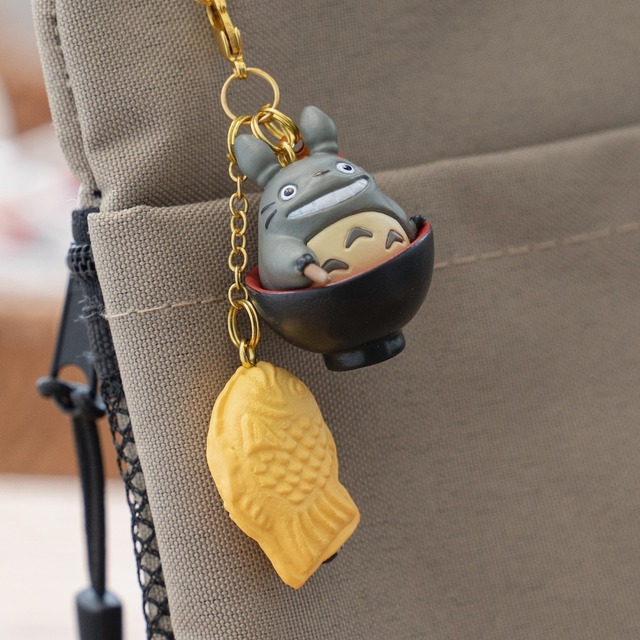 【再入荷】となりのトトロ　ストラップ / キーホルダー 和菓子ぶらりん（たいやき釣り/9137）