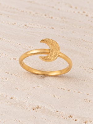 316L hawaiian moon ring  #r08