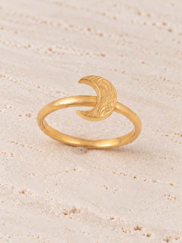 316L hawaiian moon ring  #r08