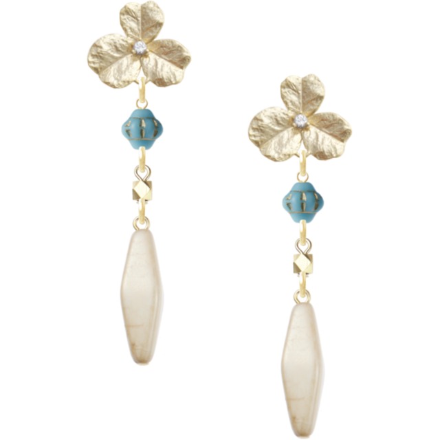 Flower earing -turquoise blue- (ピアス)