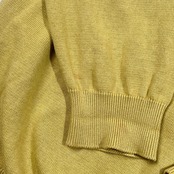 リネン混 Papas パパス ハーフジップ プルオーバー ニット セーター L/くすみイエロー系 メンズ