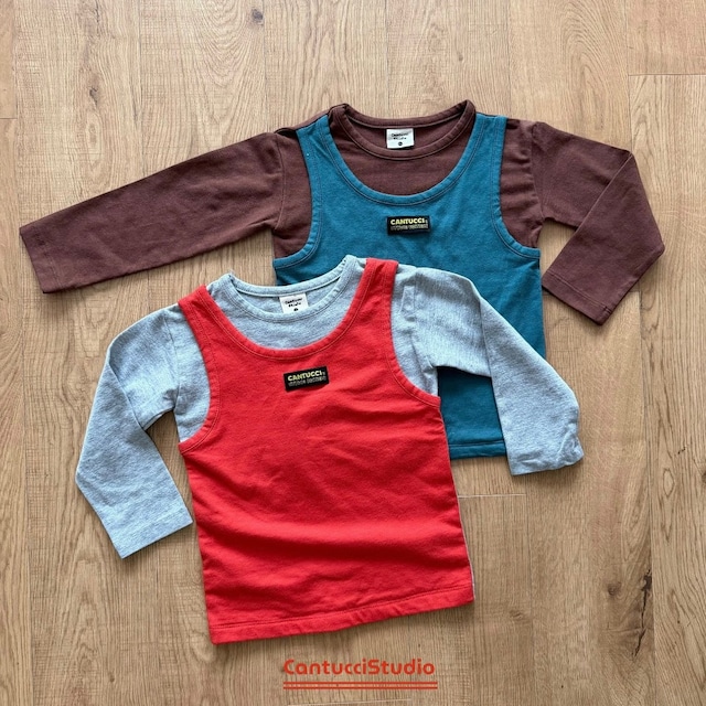 【取寄】cantucci studio|like layered tee|ライクレイヤードTシャツ|XS-JS|kids&jr|26 autumn