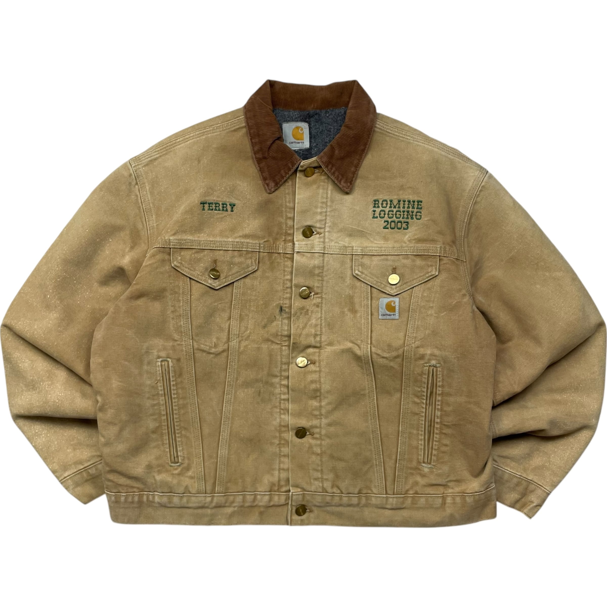 《L》 Carhartt カーハート トラッカージャケット ダックジャケット 刺繍 ブラウン no.5697